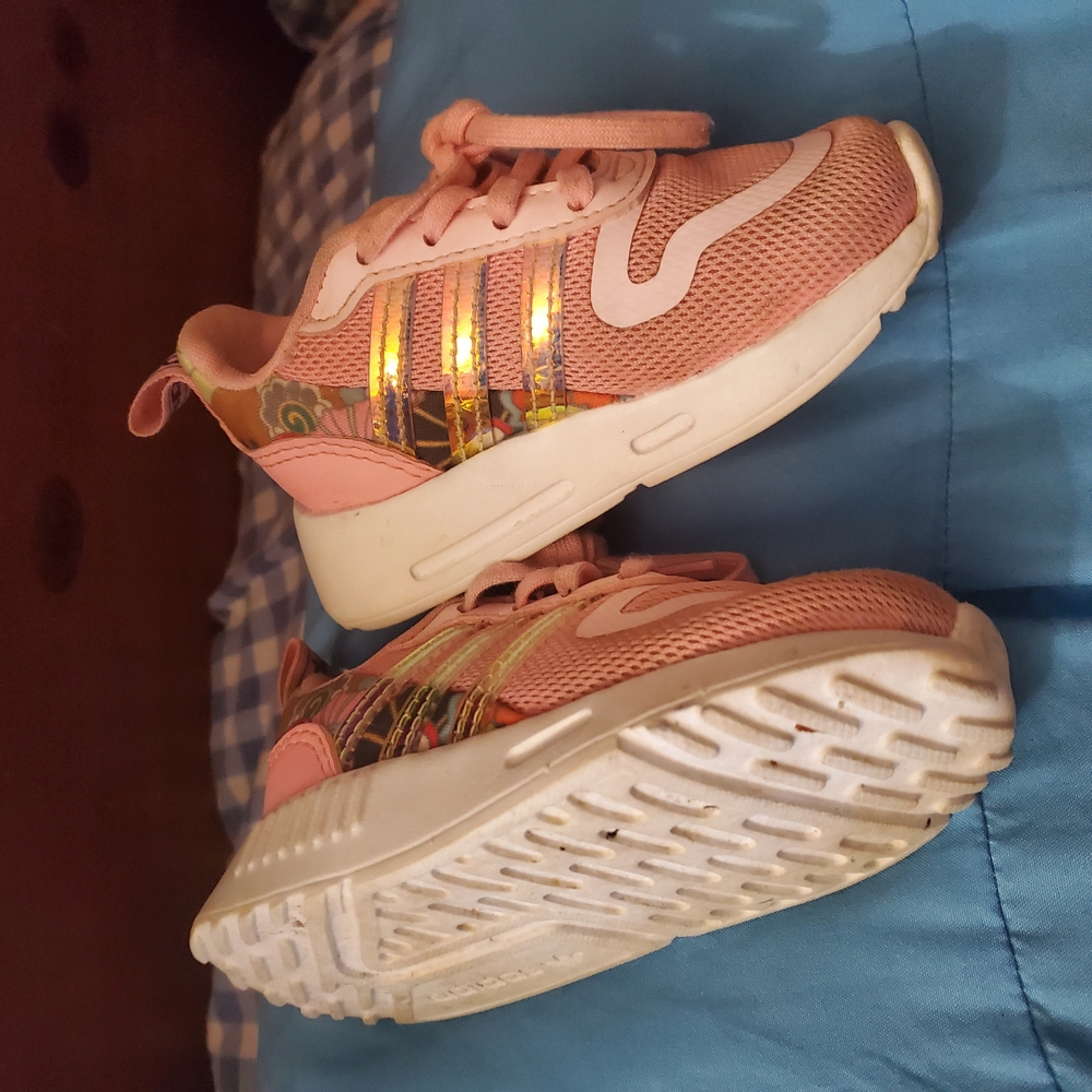 Adidas Pink and White Sneakers with Modern Silhouette